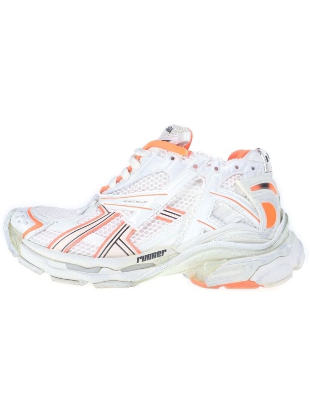 Balenciaga Runner Sneakers Distressed Mesh Leather White